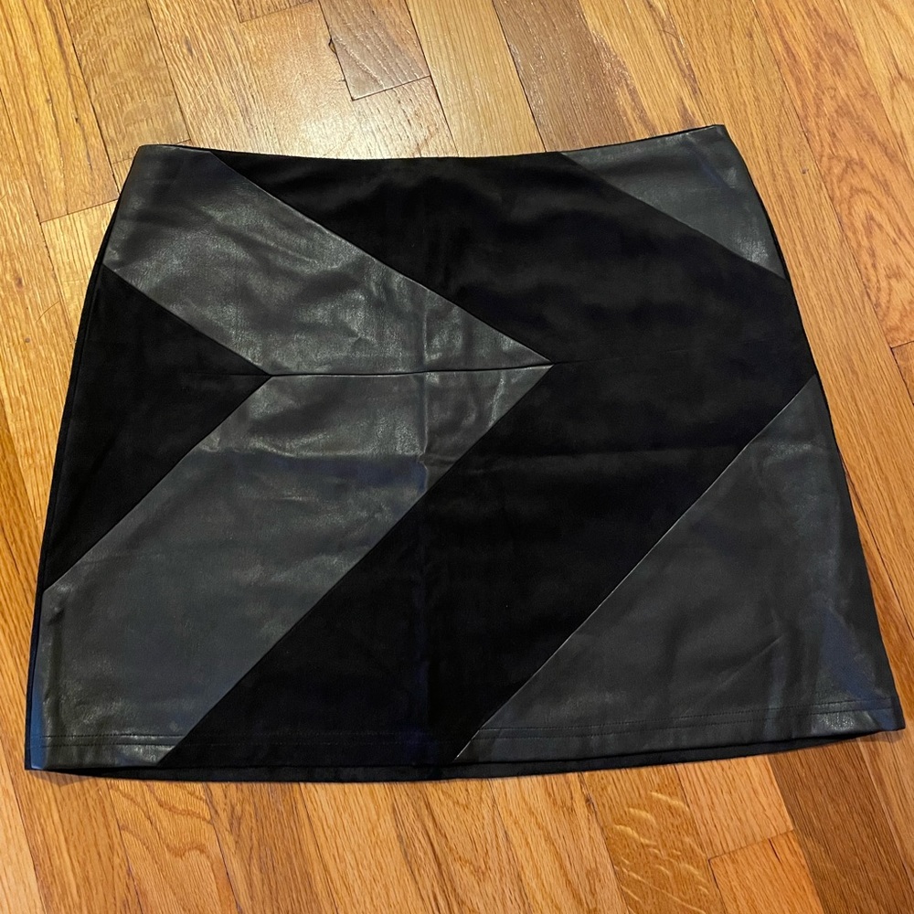 Black faux suede skirt